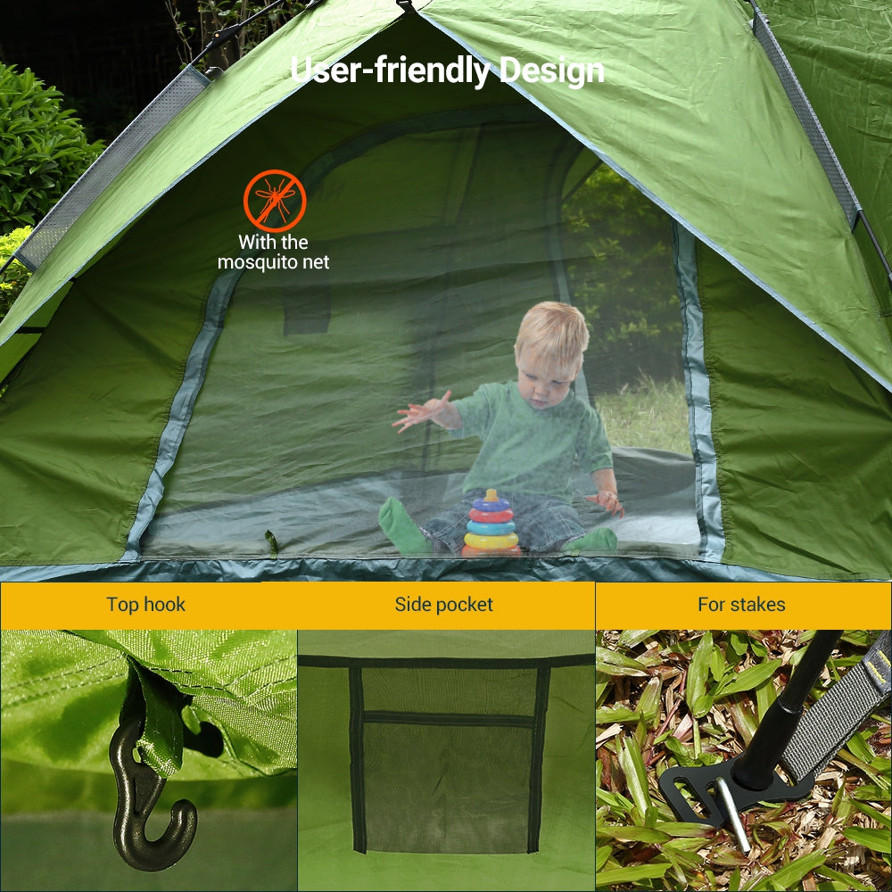 NACATIN Automatic Dome Tent Double-skin Spring-loaded Camping Waterproof Oxford PU 3000mm Outdoor Mosquito Net