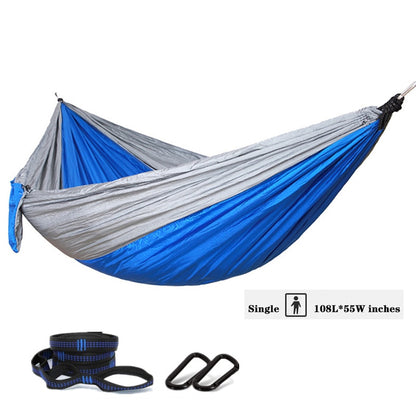 Nylon Color Matching Hammock Outdoor Camping Ultra Light Portable Hammock for Double Person Outdoor Recreation Hammock Swing