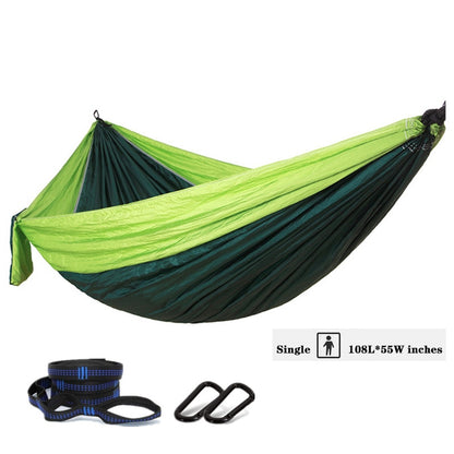 Nylon Color Matching Hammock Outdoor Camping Ultra Light Portable Hammock for Double Person Outdoor Recreation Hammock Swing