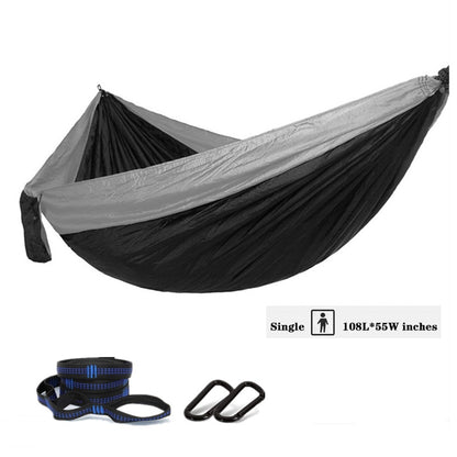 Nylon Color Matching Hammock Outdoor Camping Ultra Light Portable Hammock for Double Person Outdoor Recreation Hammock Swing