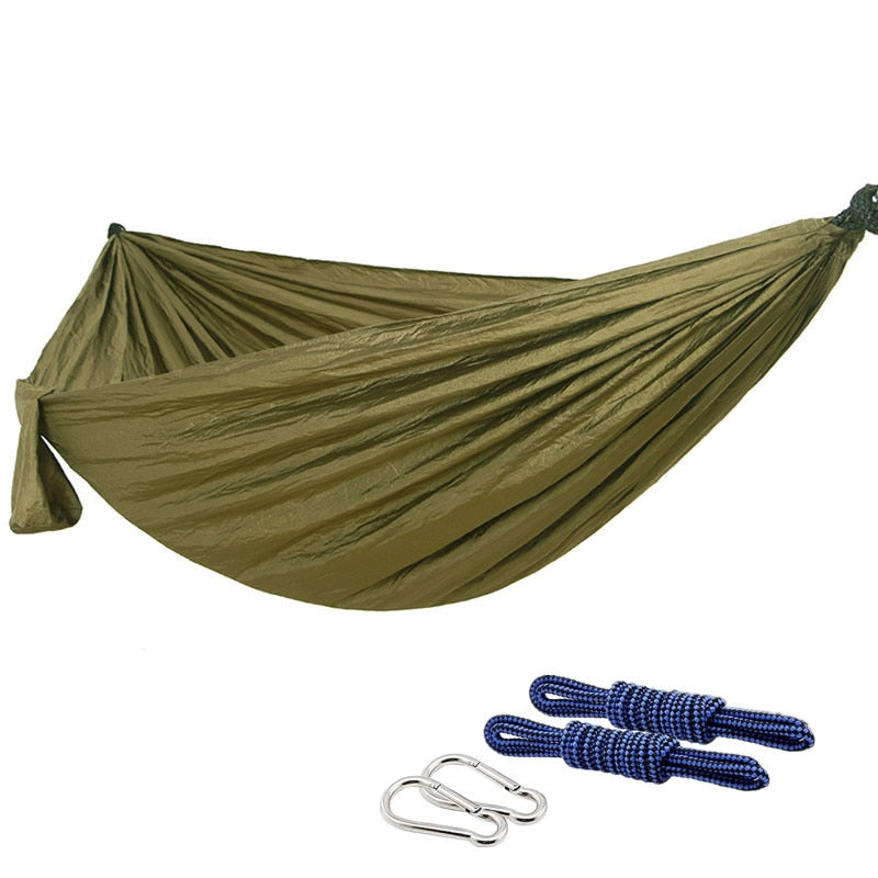 Nylon Color Matching Hammock Outdoor Camping Ultra Light Portable Hammock for Double Person Outdoor Recreation Hammock Swing