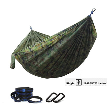 Nylon Color Matching Hammock Outdoor Camping Ultra Light Portable Hammock for Double Person Outdoor Recreation Hammock Swing
