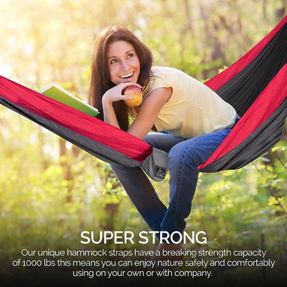 Nylon Color Matching Hammock Outdoor Camping Ultra Light Portable Hammock for Double Person Outdoor Recreation Hammock Swing