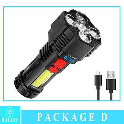 KDULIT 4-5 Core Portable LED Flashlight USB Rechargeable Camping Working Light COB Lamp Built In Battert Multifunction Lantern