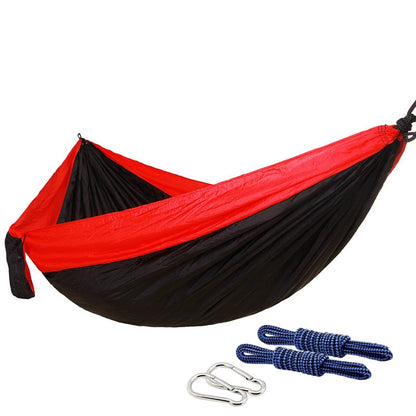 Nylon Color Matching Hammock Outdoor Camping Ultra Light Portable Hammock for Double Person Outdoor Recreation Hammock Swing