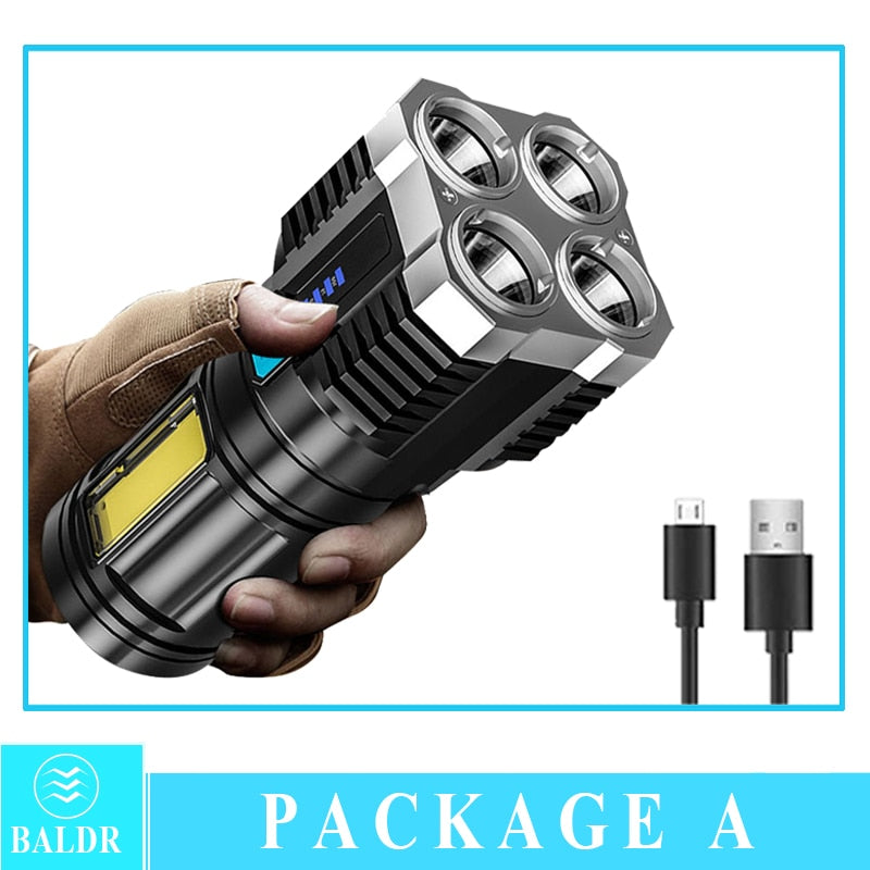 KDULIT 4-5 Core Portable LED Flashlight USB Rechargeable Camping Working Light COB Lamp Built In Battert Multifunction Lantern