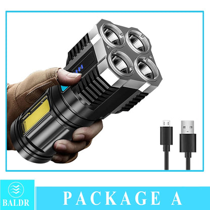KDULIT 4-5 Core Portable LED Flashlight USB Rechargeable Camping Working Light COB Lamp Built In Battert Multifunction Lantern