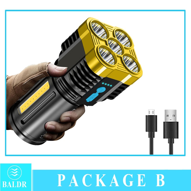 KDULIT 4-5 Core Portable LED Flashlight USB Rechargeable Camping Working Light COB Lamp Built In Battert Multifunction Lantern