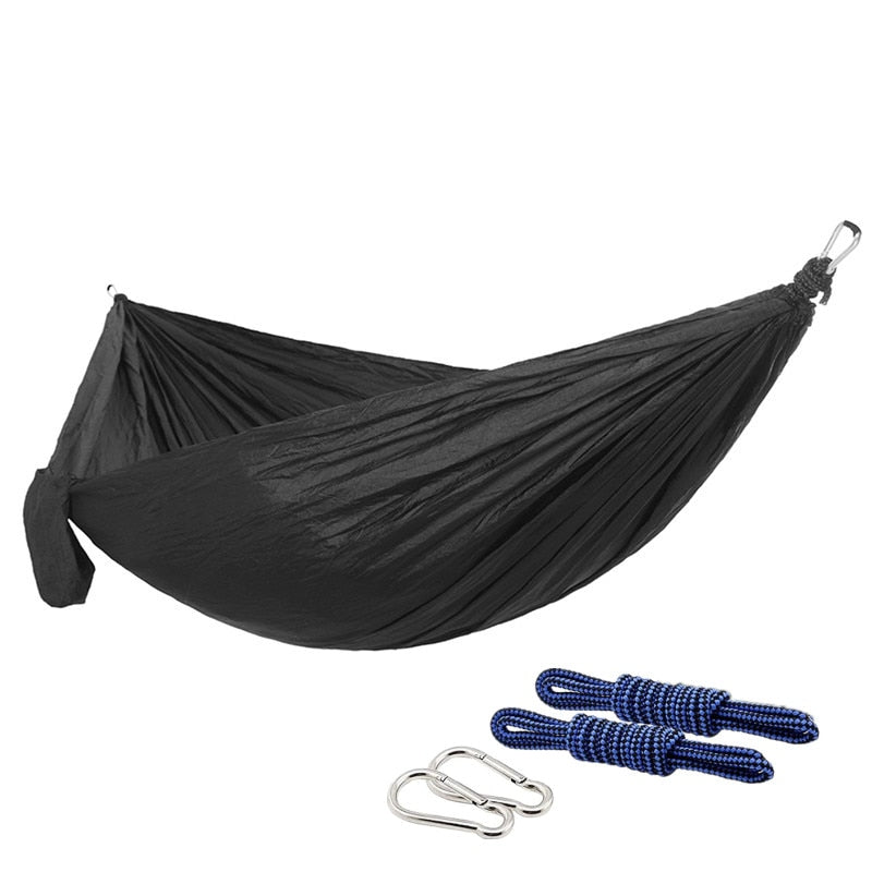 Nylon Color Matching Hammock Outdoor Camping Ultra Light Portable Hammock for Double Person Outdoor Recreation Hammock Swing