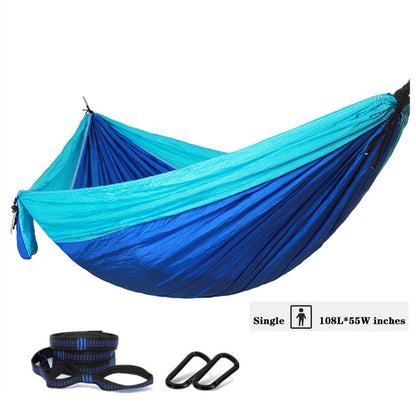 Nylon Color Matching Hammock Outdoor Camping Ultra Light Portable Hammock for Double Person Outdoor Recreation Hammock Swing