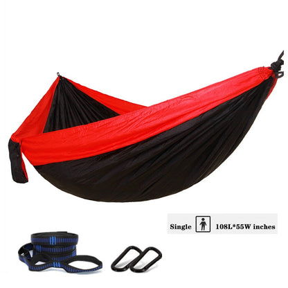 Nylon Color Matching Hammock Outdoor Camping Ultra Light Portable Hammock for Double Person Outdoor Recreation Hammock Swing