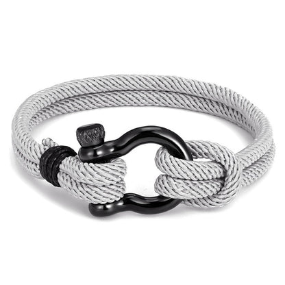 MKENDN Navy style Camping Parachute cord Survival Anchor Bracelet Men Women with Black Stainless Steel Sport Buckle