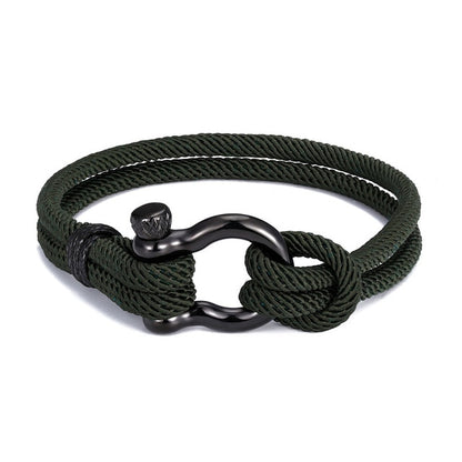 MKENDN Navy style Camping Parachute cord Survival Anchor Bracelet Men Women with Black Stainless Steel Sport Buckle