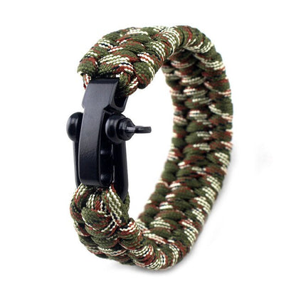 1* Outdoor Camping Rescue 7 Strand Wristband Survival Parachute Cord Braided Rope Adjustable Emergency Hand Strap Bracelet TSLM1